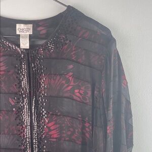 Chico's Sheer Silk Blend Jacket Size 2 (12/L)